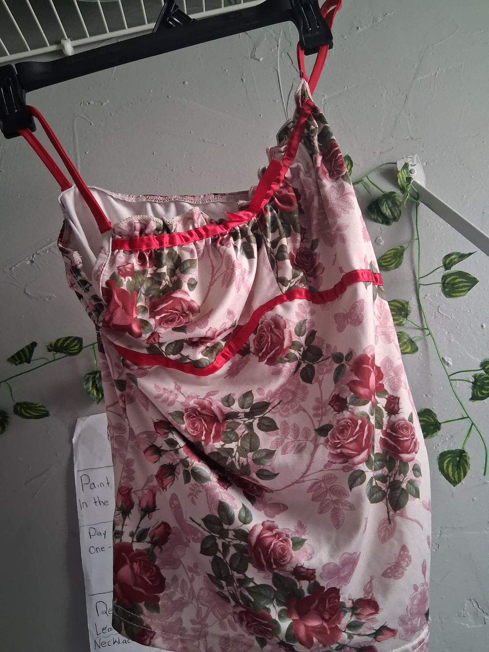 Floral  Shirt with Red Trim - Picture 2 of 2